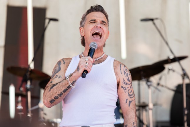 Mandatory Credit: Photo by Brittany Long/Publishd/Shutterstock (15068983bp) Robbie WIlliams Robbie Williams free concert at Melbourne's Federation Square, Australia - 02 Jan 2025