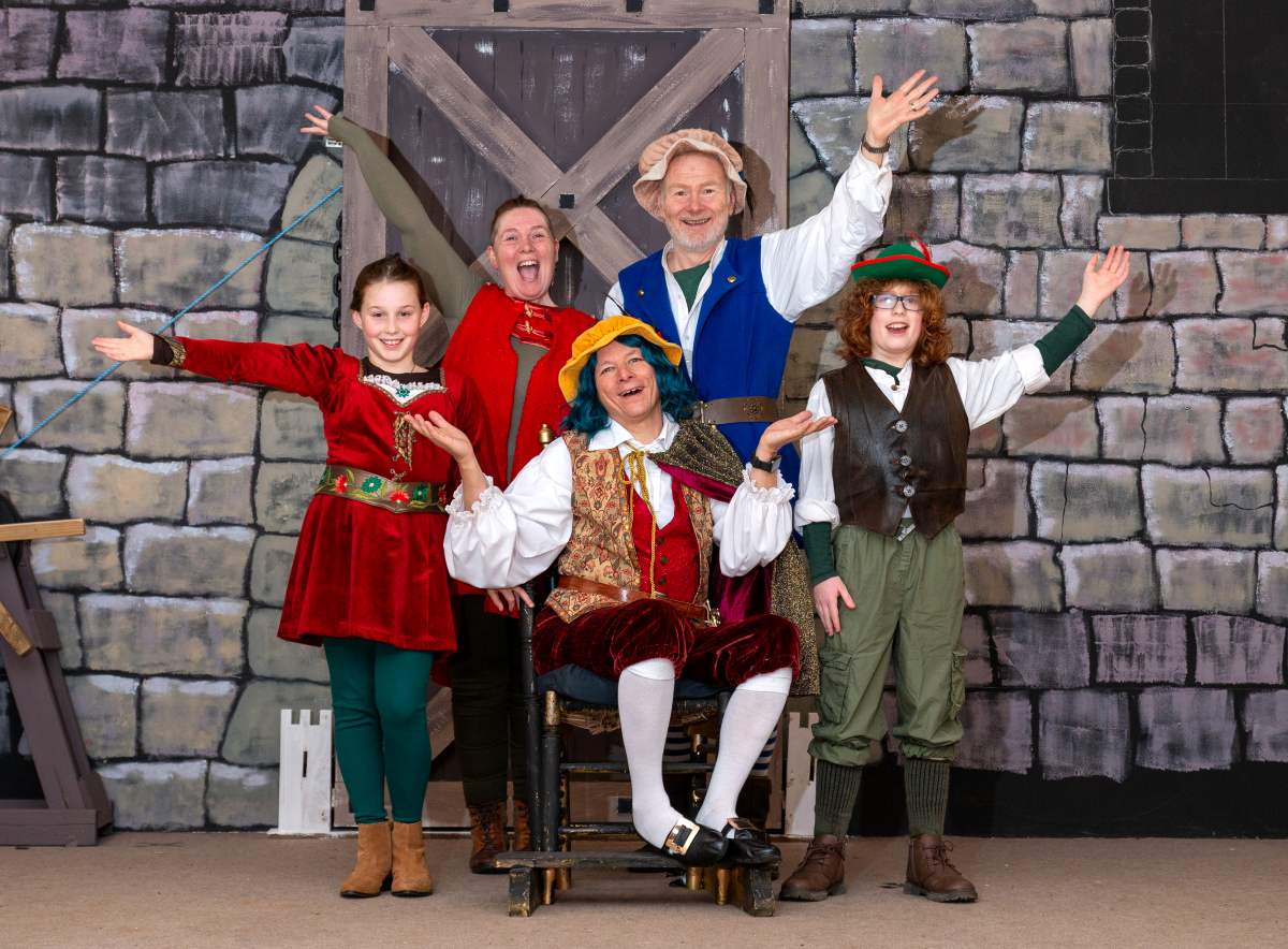 Cast members of Hoodwinked include (clockwise from far left) Florence Thomas as Maid Marian, Anna Gallen as Maid Megan, Simon Airey as Captain Gifford, Euan Butler as Robin Hood and Bob Richards as the Sheriff of Salopshire