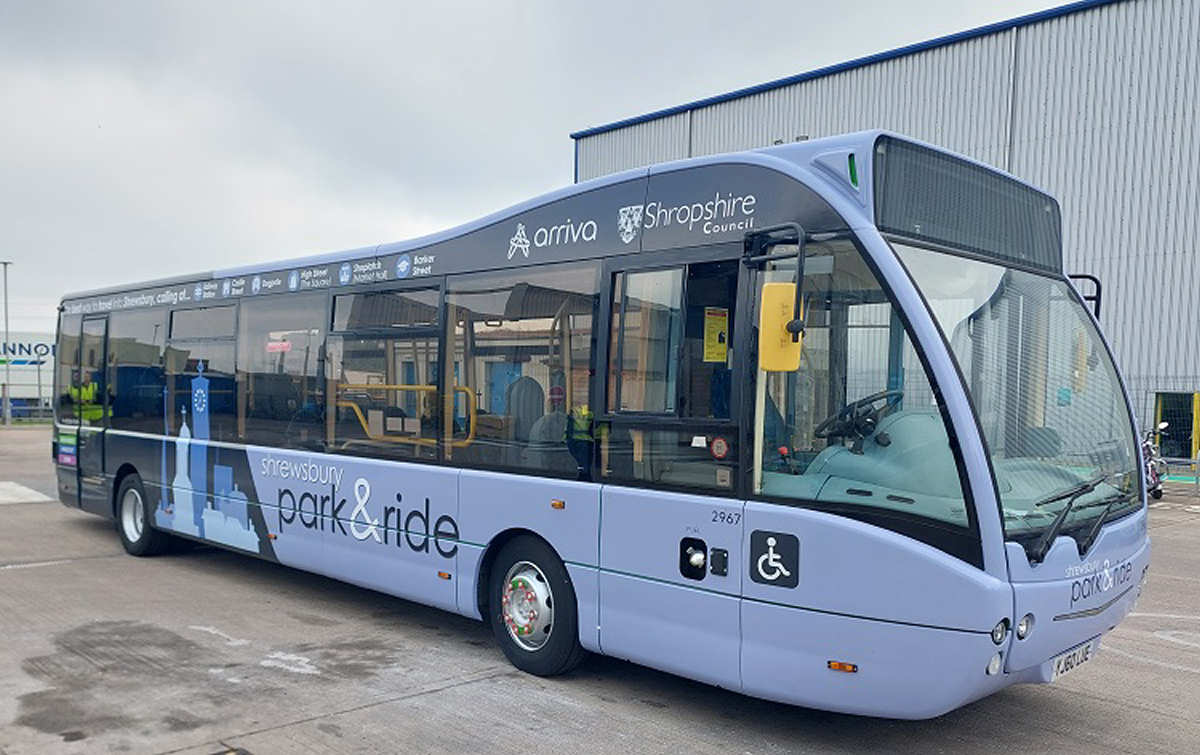 A Shrewsbury Park and Ride bus. Photo: Shropshire Council