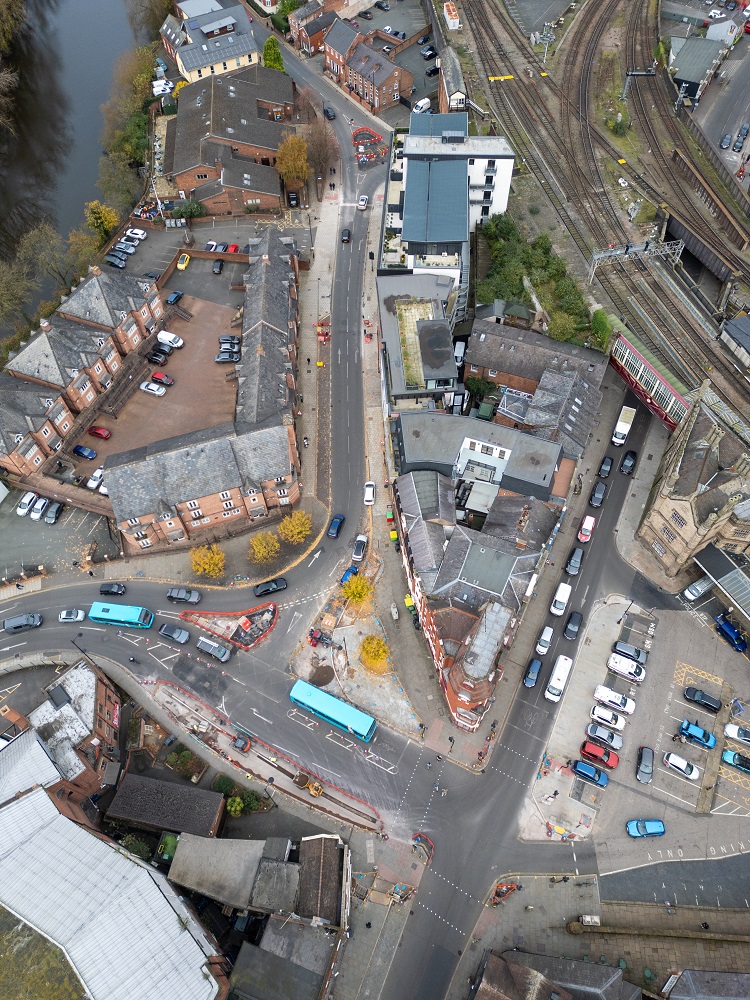 Shrewsbury station aerial photo