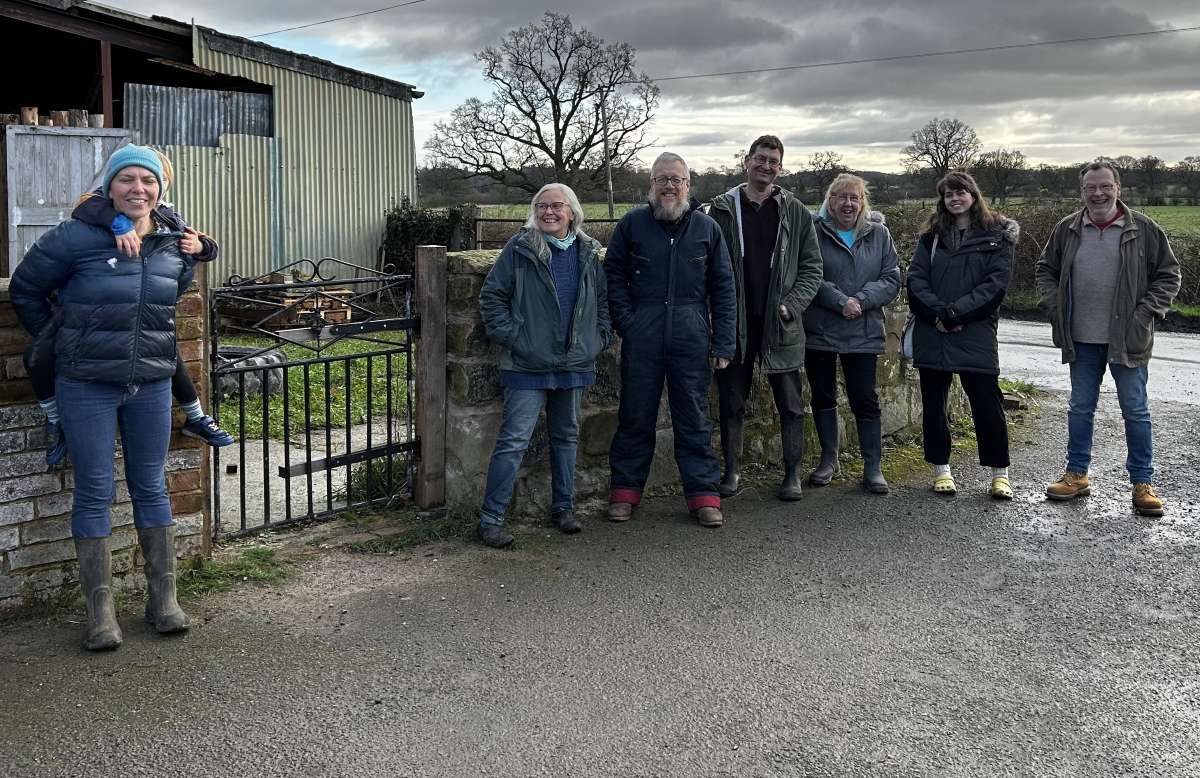 Casha Bowles-Jones and Barbara Jones with members of the Babbinswood Farm CBS left to right, Robert Morris, Andrew Cristinacce, Lynda Marchment, Daisy Kirtley, Alan Southcombe