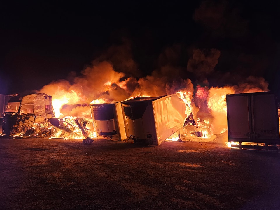 The scene of the fire at Rednal Industiral Estate. Photo: Shropshire Fire and Rescue Service